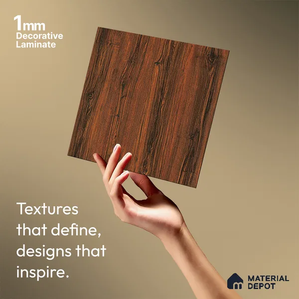 Wooden Look LM 19400 Caen Chestnut 8 ft x 4 ft Suede Finish Decorative Laminate - 1 mm | Suitable for TV Unit, Wardrobe, Kitchen Cabinets