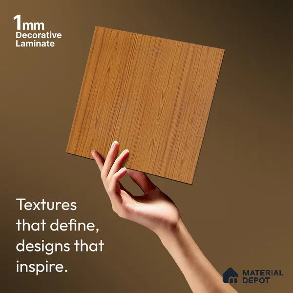 Wooden Look LM 19402 Nayana Teak 8 ft x 4 ft Suede Finish Decorative Laminate - 1 mm | Suitable for TV Unit, Wardrobe, Kitchen Cabinets