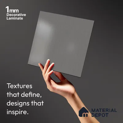 Solid Colors Look LM 23637 Silver Foil 8 ft x 4 ft Matte Finish Decorative Laminate - 1 mm | Suitable for Living Room, Kitchen, Office