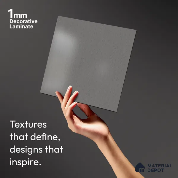 Solid Colors Look LM 23637 Silver Foil 8 ft x 4 ft Matte Finish Decorative Laminate - 1 mm | Suitable for Living Room, Kitchen, Office