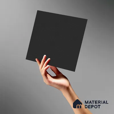 LM 19421 Charcoal Black Solid Color Suede Finish 8 ft x 4 ft Decorative Laminate - 1 mm | Suitable for Living Room, Kitchen, Office