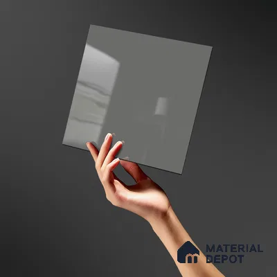 LM 19424 C Slate Grey Solid Color Glossy Finish 8 ft x 4 ft Decorative Laminate - 1 mm | Suitable for Living Room, Kitchen, Office