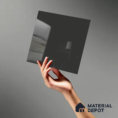 LM 19439 Stone Grey Solid Color Glossy Finish 8 ft x 4 ft Decorative Laminate - 1 mm | Suitable for Living Room, Kitchen, Office