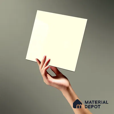 LM 19441 I Off White Solid Color Glossy Finish 8 ft x 4 ft Decorative Laminate - 1 mm | Suitable for Living Room, Kitchen, Office