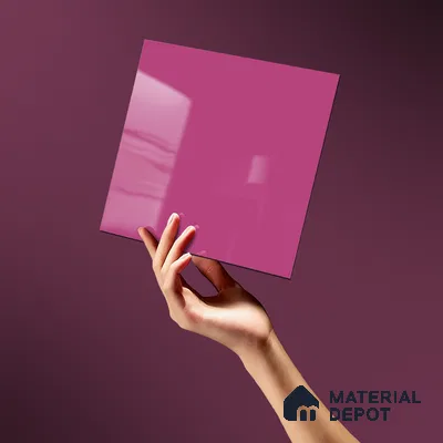 LM 19443 Vivid Pink Solid Color Glossy Finish 8 ft x 4 ft Decorative Laminate - 1 mm | Suitable for Living Room, Kitchen, Office