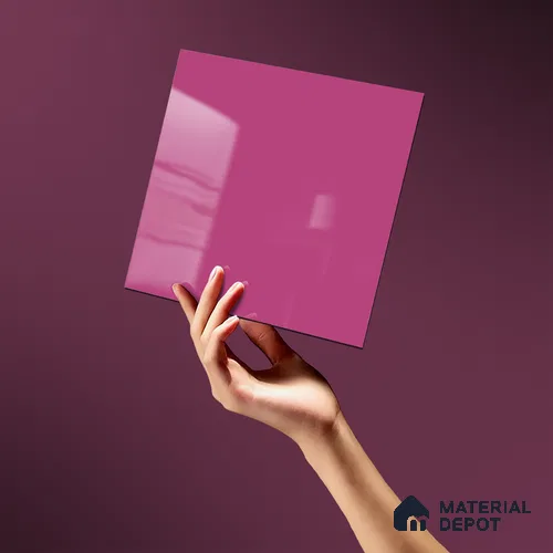 LM 19443 Vivid Pink Solid Color Glossy Finish 8 ft x 4 ft Decorative Laminate - 1 mm | Suitable for Living Room, Kitchen, Office