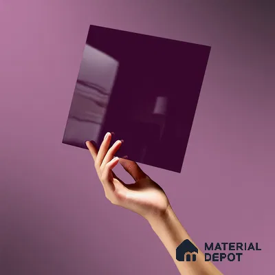 LM 19446 Black Currant Solid Color Glossy Finish 8 ft x 4 ft Decorative Laminate - 1 mm | Suitable for Living Room, Kitchen, Office