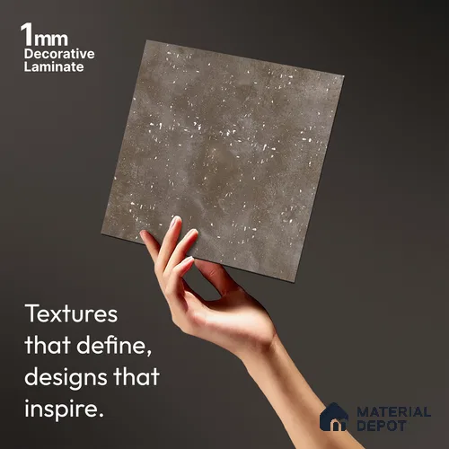 LM 19449 Dark Urban Lime Stone Texture Finish 8 ft x 4 ft Decorative Laminate - 1 mm | Suitable for TV Unit, Wardrobe, Kitchen Cabinets