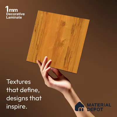 Wooden Look LM 19480 Exotic Walnut Super Matte Finish 8 ft x 4 ft Decorative Laminate - 1 mm | Suitable for TV Unit, Wardrobe, Kitchen Cabinets
