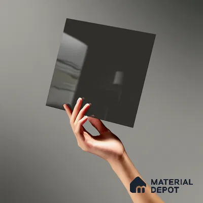LM 21058 C Dark Mocha Solid Color Glossy Finish 8 ft x 4 ft Decorative Laminate - 1 mm | Suitable for Living Room, Kitchen, Office
