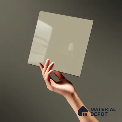 LM 21061 E Veloura Beige Solid Color Glossy Finish 8 ft x 4 ft Decorative Laminate - 1 mm | Suitable for Living Room, Kitchen, Office