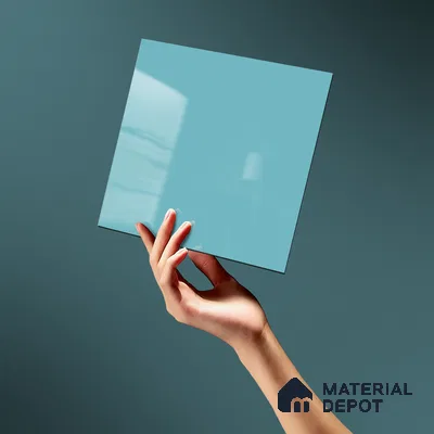LM 21064 D Aeris Blue Solid Color Glossy Finish 8 ft x 4 ft Decorative Laminate - 1 mm | Suitable for Living Room, Kitchen, Office