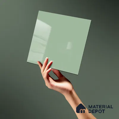 LM 21067 C Mint Green Solid Color Glossy Finish 8 ft x 4 ft Decorative Laminate - 1 mm | Suitable for Living Room, Kitchen, Office