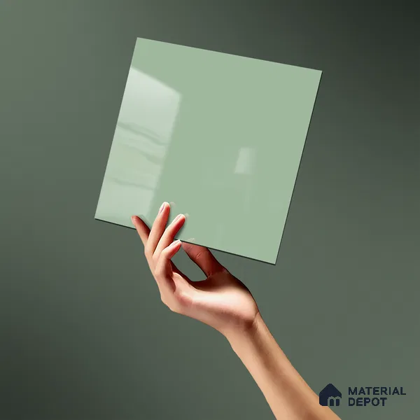 LM 21067 C Mint Green Solid Color Glossy Finish 8 ft x 4 ft Decorative Laminate - 1 mm | Suitable for Living Room, Kitchen, Office