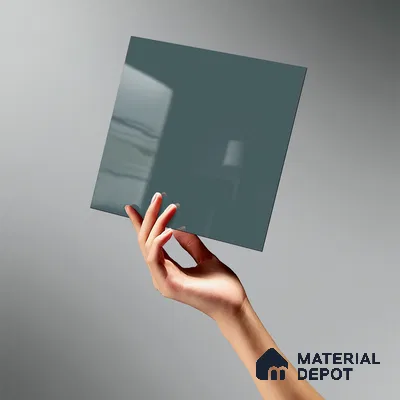 LM 21069 E Slate Grey Solid Color Glossy Finish 8 ft x 4 ft Decorative Laminate - 1 mm | Suitable for Living Room, Kitchen, Office