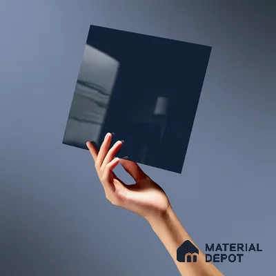 LM 21070 H Deep Slate Blue Solid Color Glossy Finish 8 ft x 4 ft Decorative Laminate - 1 mm | Suitable for Living Room, Kitchen, Office