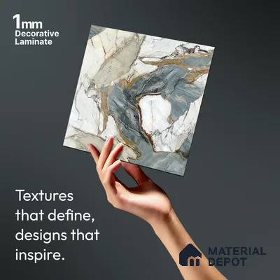 LM 21102 Celestial Veins Digital High Gloss Finish 8 ft x 4 ft Decorative Laminate - 1 mm | Suitable for TV Unit, Wardrobe, Kitchen Cabinets
