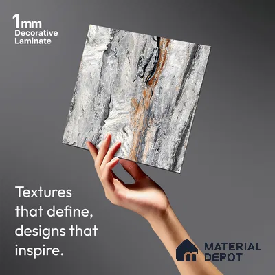 LM 21105 Volcanic Ridge Digital High Gloss Finish 8 ft x 4 ft Decorative Laminate - 1 mm | Suitable for TV Unit, Wardrobe, Kitchen Cabinets