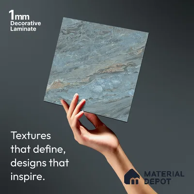 LM 21108 Ocean Marble Royal Marble Texture Finish 8 ft x 4 ft Decorative Laminate - 1 mm | Suitable for TV Unit, Wardrobe, Kitchen Cabinets