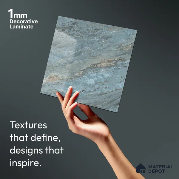 LM 21108 C Ocean Marble Marble High Gloss Finish 8 ft x 4 ft Decorative Laminate - 1 mm | Suitable for TV Unit, Wardrobe, Kitchen Cabinets