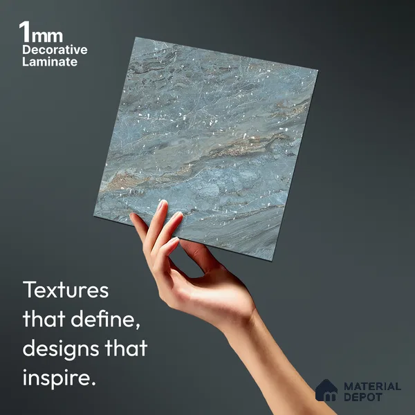 LM 21108 E Ocean Marble Lime Stone Texture Finish 8 ft x 4 ft Decorative Laminate - 1 mm | Suitable for TV Unit, Wardrobe, Kitchen Cabinets