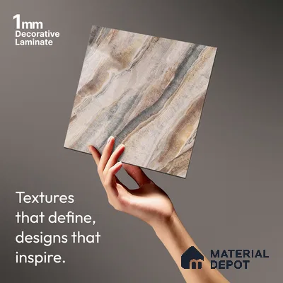 LM 21109 D Dunesone Drift Marble High Gloss Finish 8 ft x 4 ft Decorative Laminate - 1 mm | Suitable for TV Unit, Wardrobe, Kitchen Cabinets