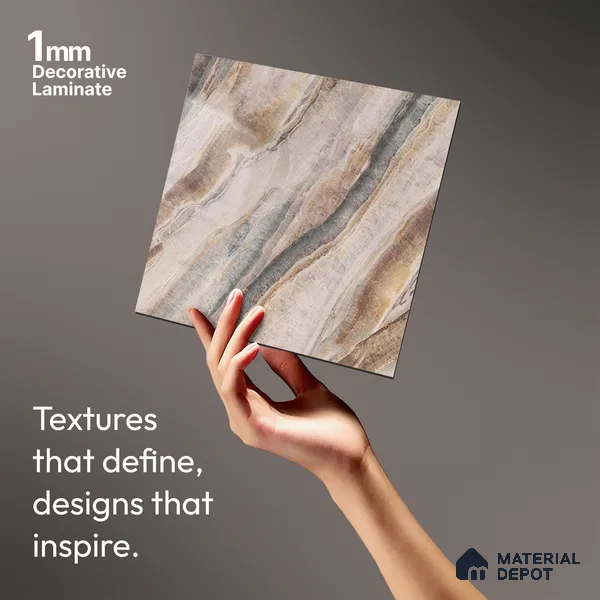 LM 21109 D Dunesone Drift Marble High Gloss Finish 8 ft x 4 ft Decorative Laminate - 1 mm | Suitable for TV Unit, Wardrobe, Kitchen Cabinets