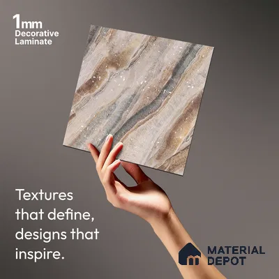 LM 21109 E Dunesone Drift Lime Stone Texture Finish 8 ft x 4 ft Decorative Laminate - 1 mm | Suitable for TV Unit, Wardrobe, Kitchen Cabinets