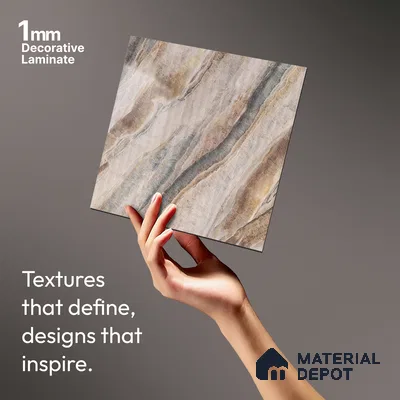 Marble Fluted Look LM 21109 F Dunesone Drift High Gloss Finish 8 ft x 4 ft Decorative Laminate - 1 mm | Suitable for TV Unit, Wardrobe, Kitchen Cabinets
