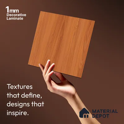 Wooden Look LM 21117 Saffron Wood Vertical Touch Texture Finish 8 ft x 4 ft Decorative Laminate - 1 mm | Suitable for TV Unit, Wardrobe, Kitchen Cabinets