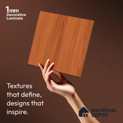 Wooden Look LM 21117 C Saffron Wood Zig Wave Texture Finish 8 ft x 4 ft Decorative Laminate - 1 mm | Suitable for TV Unit, Wardrobe, Kitchen Cabinets