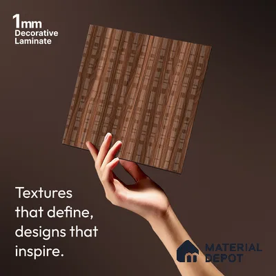 Patterened Look LM 21118 Castano Rich Cube Texture Finish 8 ft x 4 ft Decorative Laminate - 1 mm | Suitable for Bedroom, TV Unit, Wardrobe