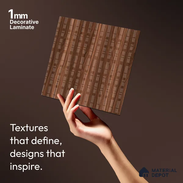 Patterened Look LM 21118 Castano Rich Cube Texture Finish 8 ft x 4 ft Decorative Laminate - 1 mm | Suitable for Bedroom, TV Unit, Wardrobe
