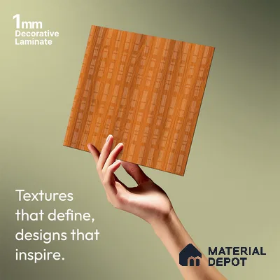 Patterned Look LM 21119 B Classic Timber Cube Texture Finish 8 ft x 4 ft Decorative Laminate - 1 mm | Suitable for Bedroom, TV Unit, Wardrobe
