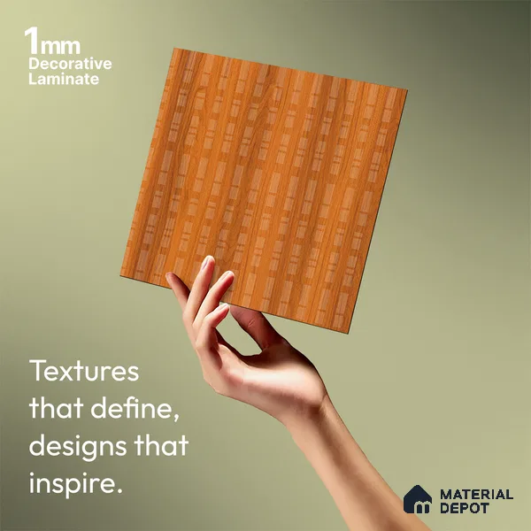 Patterned Look LM 21119 B Classic Timber Cube Texture Finish 8 ft x 4 ft Decorative Laminate - 1 mm | Suitable for Bedroom, TV Unit, Wardrobe