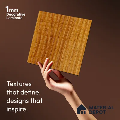 Patterened Look LM 21120 Golden Elm Cube Texture Finish 8 ft x 4 ft Decorative Laminate - 1 mm | Suitable for Bedroom, TV Unit, Wardrobe
