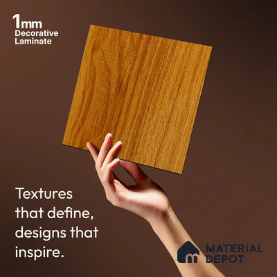 Wooden Look LM 21120 G Golden Elm Wooden Suede Finish 8 ft x 4 ft Decorative Laminate - 1 mm | Suitable for TV Unit, Wardrobe, Kitchen Cabinets