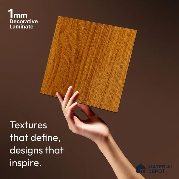 Wooden Look LM 21120 H Golden Elm Zig Wave Texture Finish 8 ft x 4 ft Decorative Laminate - 1 mm | Suitable for TV Unit, Wardrobe, Kitchen Cabinets