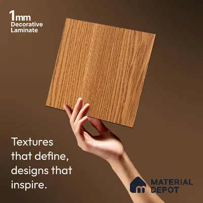 Wooden Look LM 21122 B Regal Teak Wooden Suede Finish 8 ft x 4 ft Decorative Laminate - 1 mm | Suitable for TV Unit, Wardrobe, Kitchen Cabinets