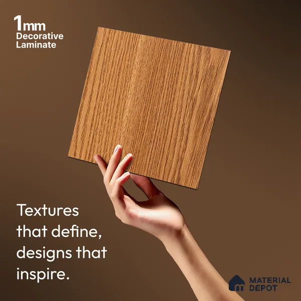 Wooden Look LM 21122 B Regal Teak Wooden Suede Finish 8 ft x 4 ft Decorative Laminate - 1 mm | Suitable for TV Unit, Wardrobe, Kitchen Cabinets