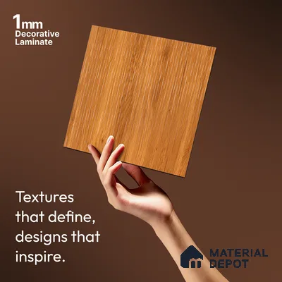Wooden Look LM 21123 Amberveil Crown Zenith Texture Finish 8 ft x 4 ft Decorative Laminate - 1 mm | Suitable for TV Unit, Wardrobe, Kitchen Cabinets