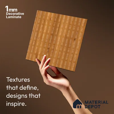 Patterned Look LM 21124 Valmere Oak Cube Texture Finish 8 ft x 4 ft Decorative Laminate - 1 mm | Suitable for Bedroom, TV Unit, Wardrobe
