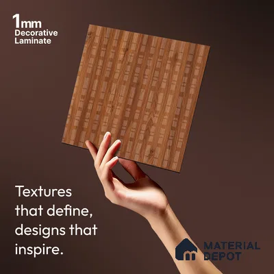 Patterned Look LM 21126 Terranova Grain Cube Texture Finish 8 ft x 4 ft Decorative Laminate - 1 mm | Suitable for Bedroom, TV Unit, Wardrobe