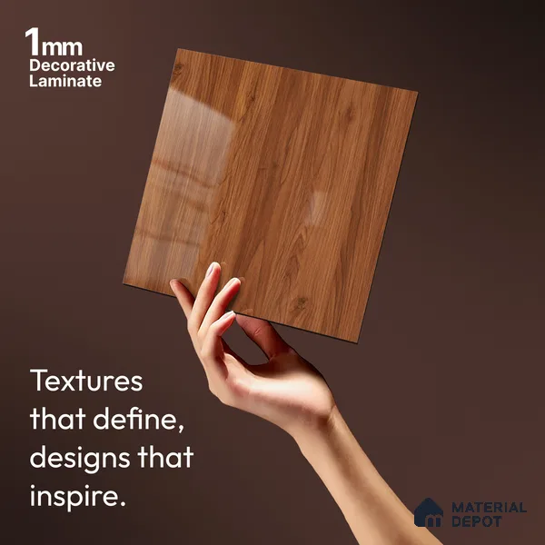 Wooden Look LM 21126 E Terranova Grain Wooden High Gloss Finish 8 ft x 4 ft Decorative Laminate - 1 mm | Suitable for TV Unit, Wardrobe, Kitchen Cabinets