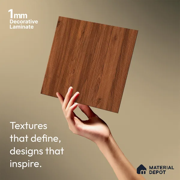 Wooden Look LM 21126 F Terranova Grain Zig Wave Texture Finish 8 ft x 4 ft Decorative Laminate - 1 mm | Suitable for TV Unit, Wardrobe, Kitchen Cabinets