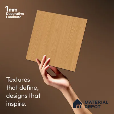 Wooden Look LM 21129 Honey Wood Vertical Touch Texture Finish 8 ft x 4 ft Decorative Laminate - 1 mm | Suitable for TV Unit, Wardrobe, Kitchen Cabinets