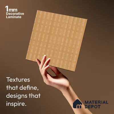 Patterned Look LM 21129 B Honey Wood Cube Texture Finish 8 ft x 4 ft Decorative Laminate - 1 mm | Suitable for Bedroom, TV Unit, Wardrobe