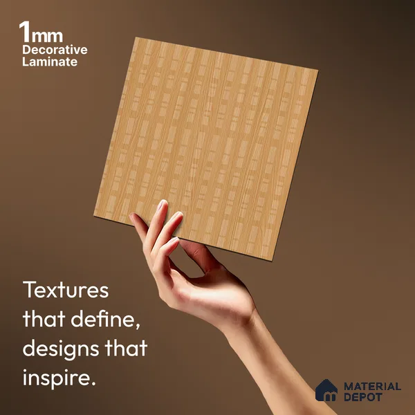 Patterned Look LM 21129 B Honey Wood Cube Texture Finish 8 ft x 4 ft Decorative Laminate - 1 mm | Suitable for Bedroom, TV Unit, Wardrobe