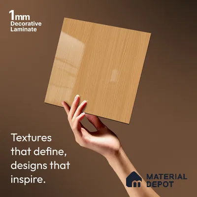 Wooden Look LM 21129 D Honey Wood Wooden High Gloss Finish 8 ft x 4 ft Decorative Laminate - 1 mm | Suitable for TV Unit, Wardrobe, Kitchen Cabinets