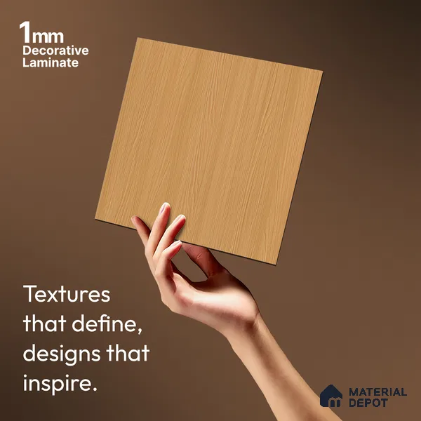 Wooden Look LM 21129 E Honey Wood Wooden Suede Finish 8 ft x 4 ft Decorative Laminate - 1 mm | Suitable for TV Unit, Wardrobe, Kitchen Cabinets